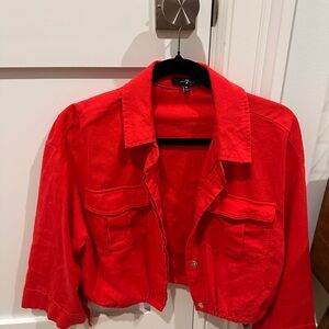 7 For All Mankind Red Blouse with Buttons